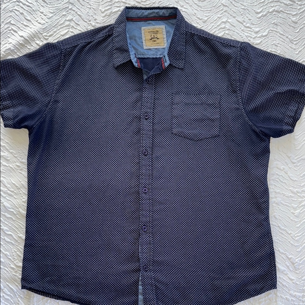 Brooklyn Laundry Men's Navy Blue Button Down Shirt GUC 2XL